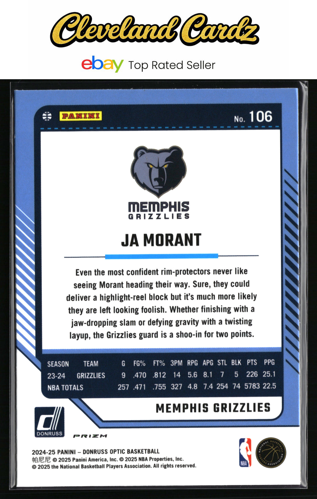 2024-25 Donruss Optic #106 Ja Morant Hyper Pink