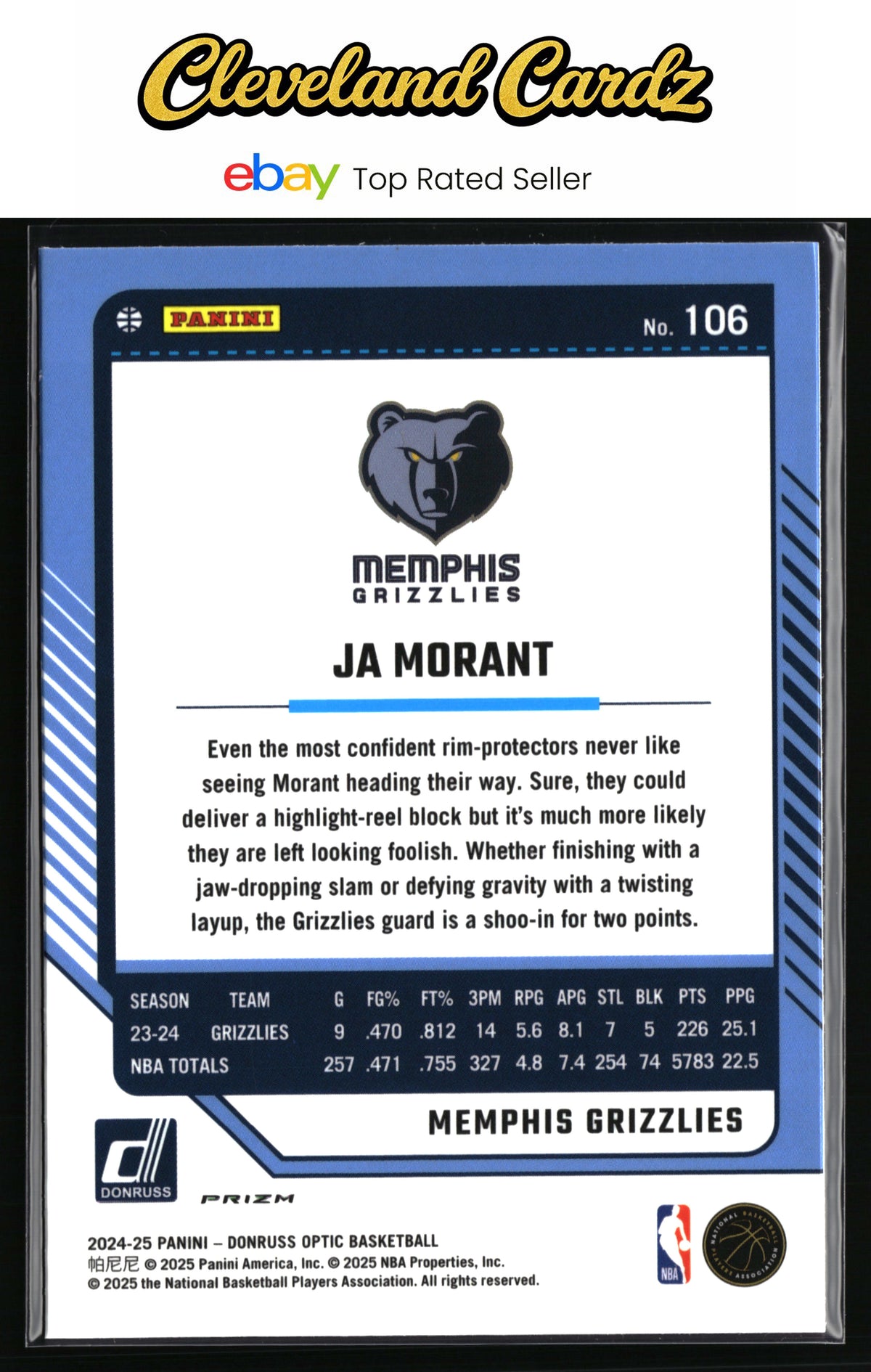 2024-25 Donruss Optic #106 Ja Morant Hyper Pink