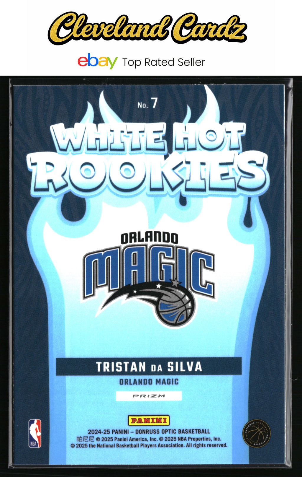 2024-25 Donruss Optic #7 Tristan da Silva White Hot Rookies Holo