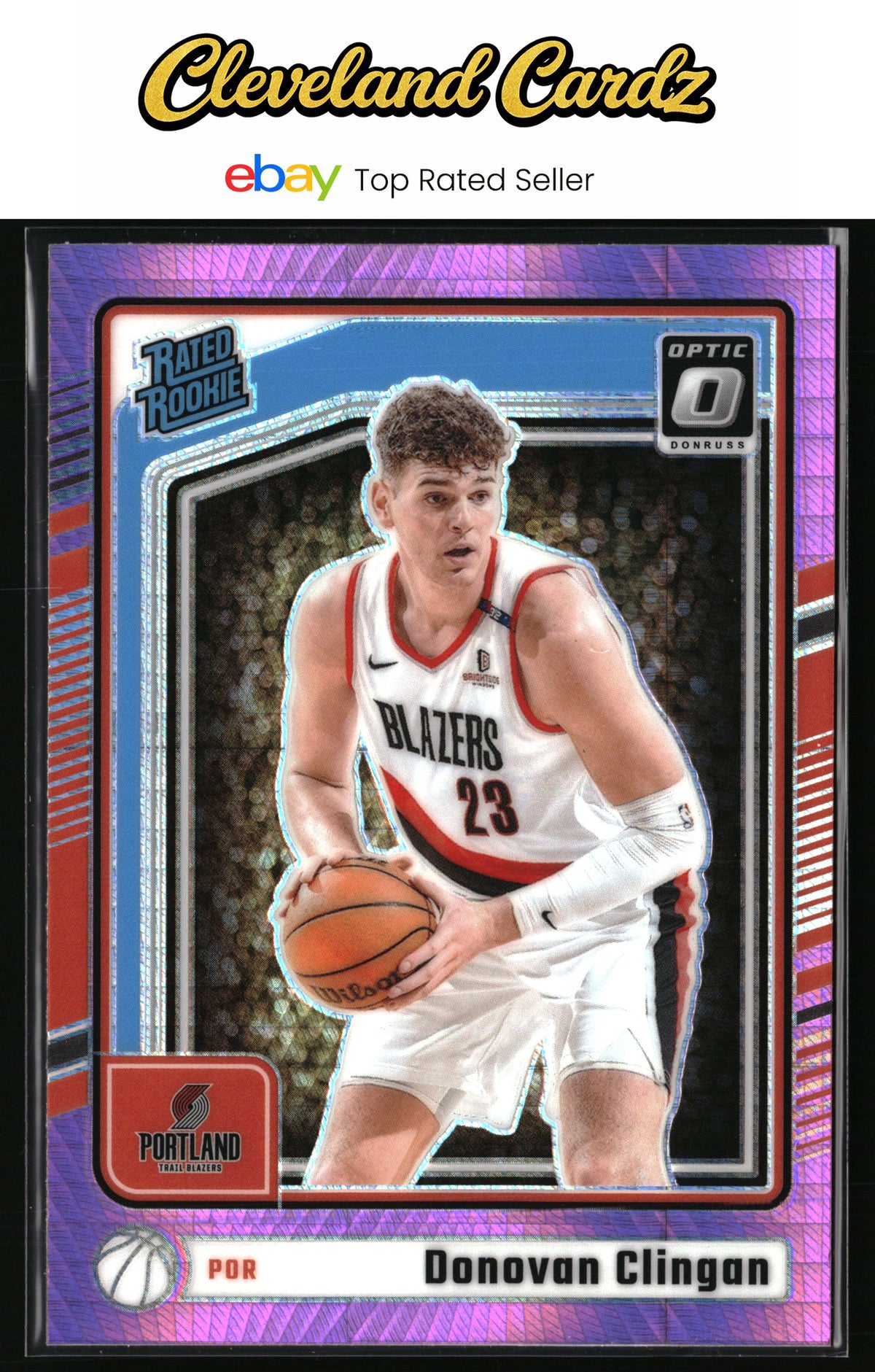2024-25 Donruss Optic #272 Donovan Clingan Hyper Pink