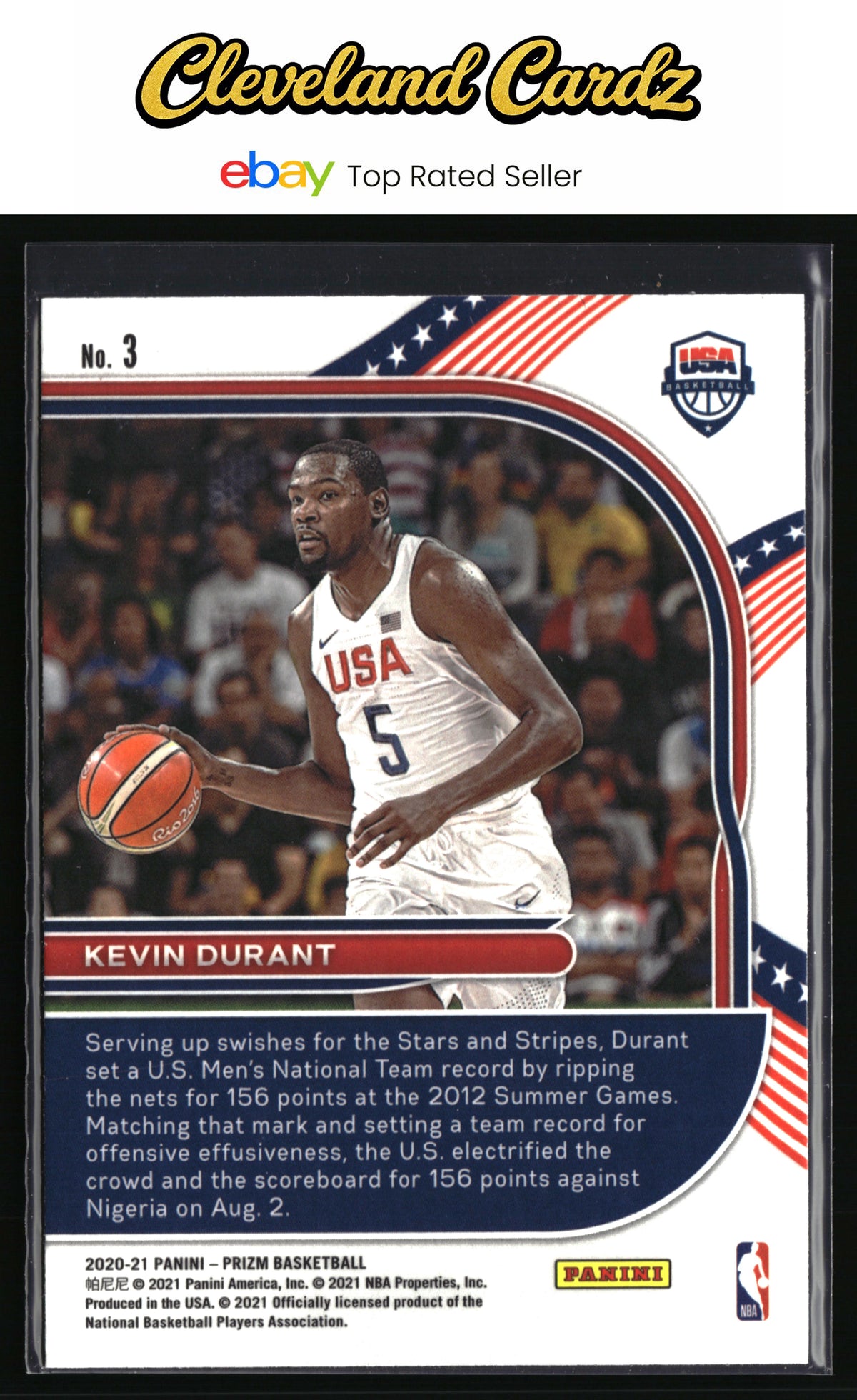 2020-21 Panini Prizm #3 Kevin Durant USA Basketball