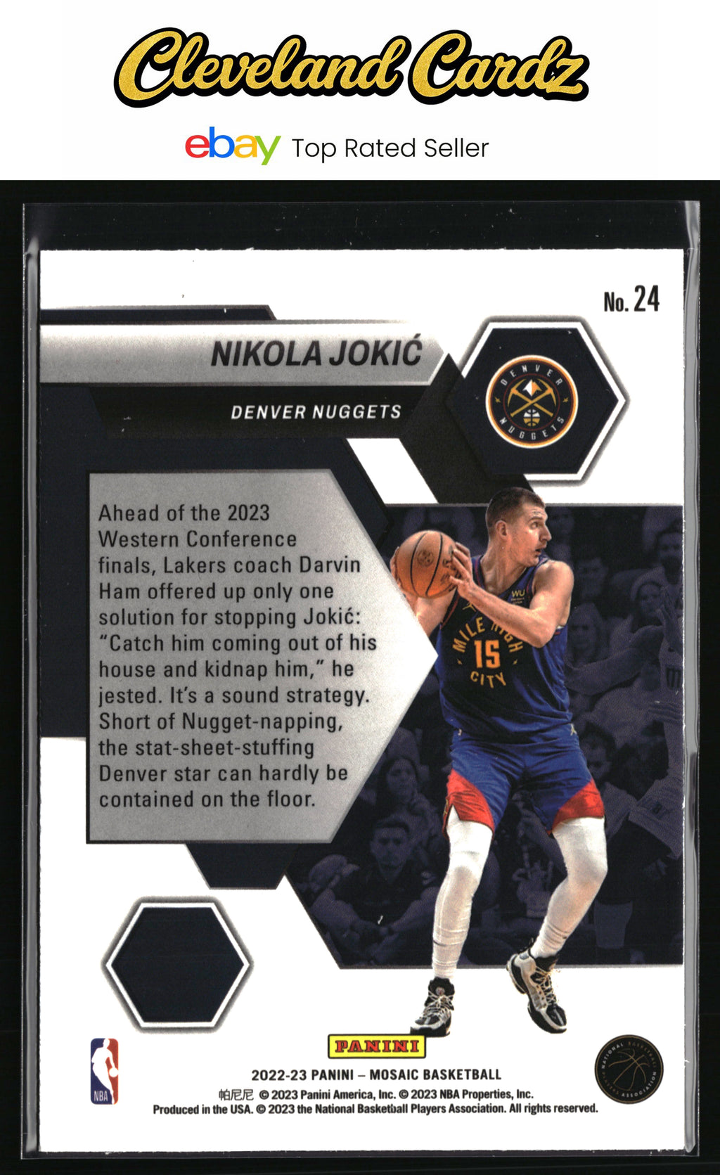 2022-23 Panini Mosaic #24 Nikola Jokic Montage