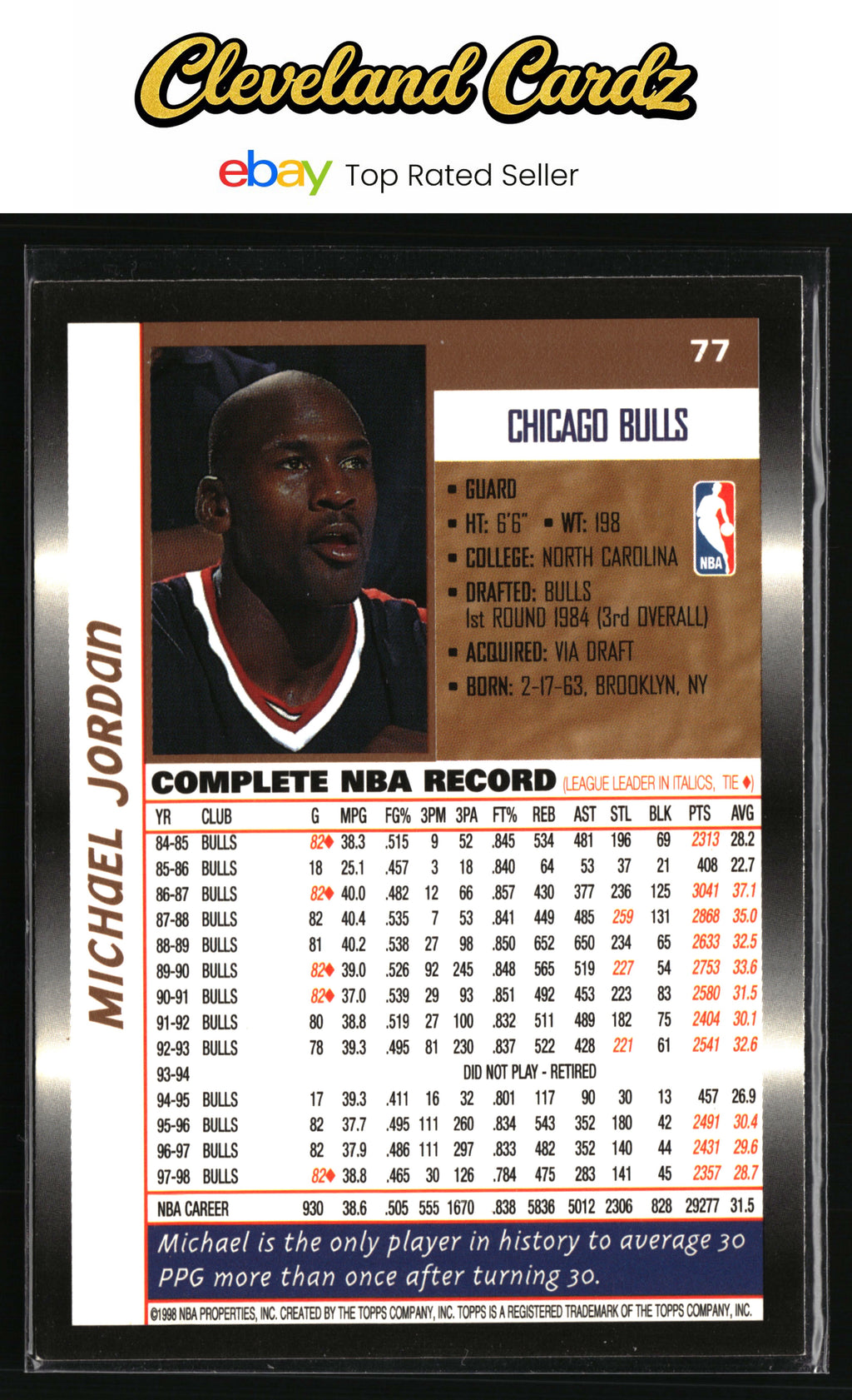 1998-99 Topps #77 Michael Jordan