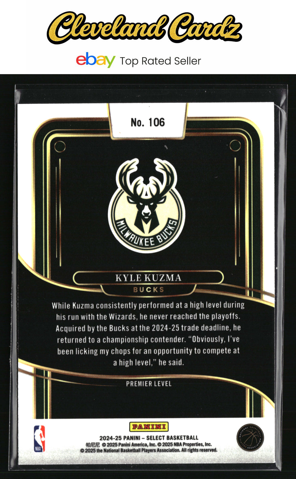 2024-25 Panini Select #106 Kyle Kuzma Blue