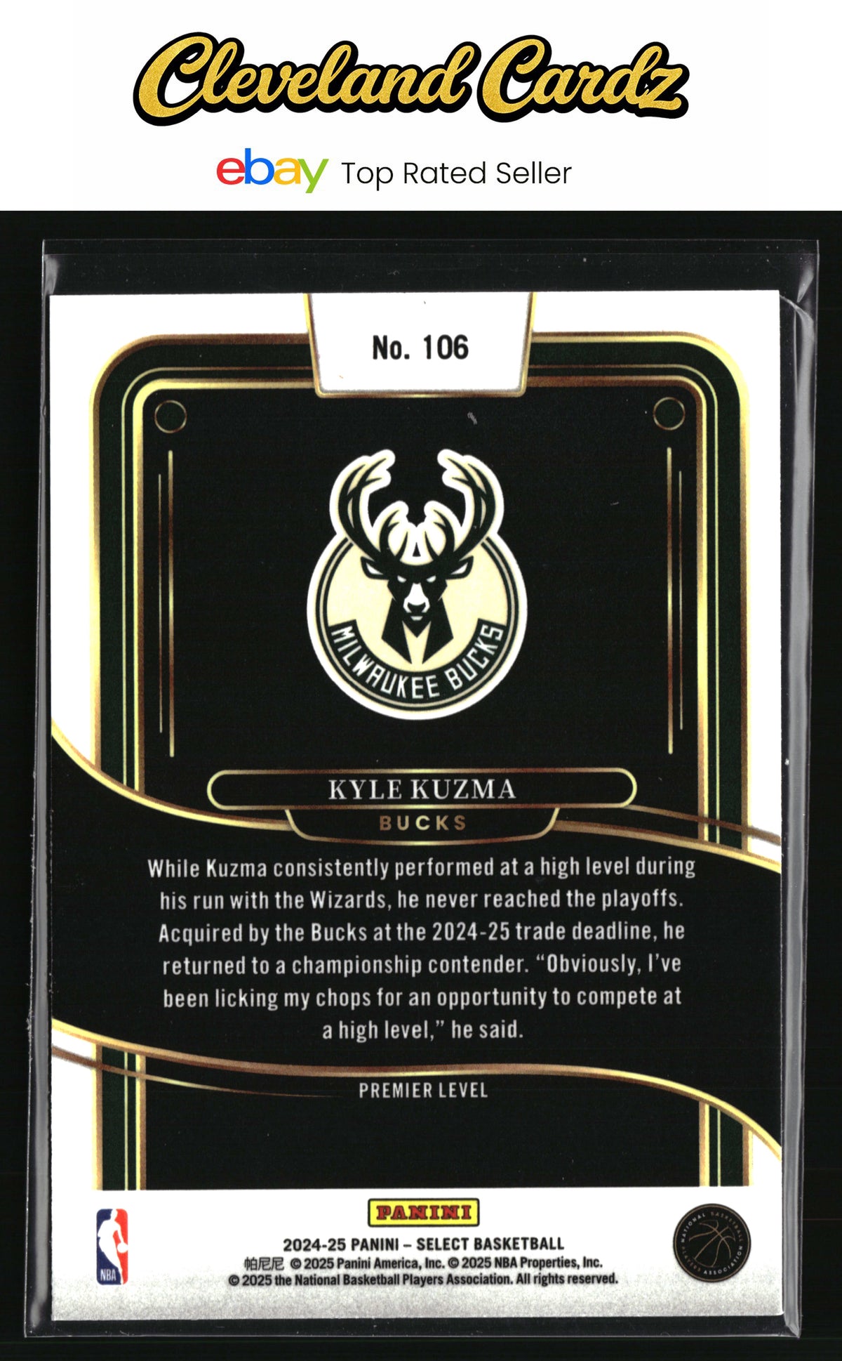 2024-25 Panini Select #106 Kyle Kuzma Blue