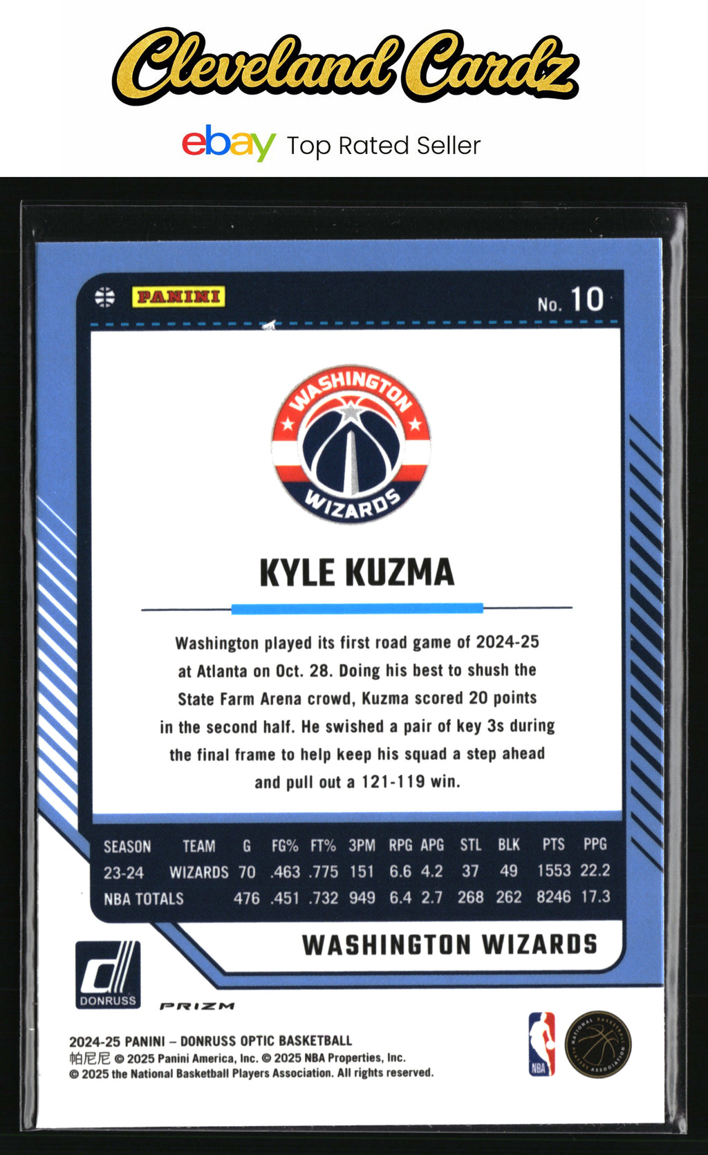 2024-25 Donruss Optic #10 Kyle Kuzma Holo