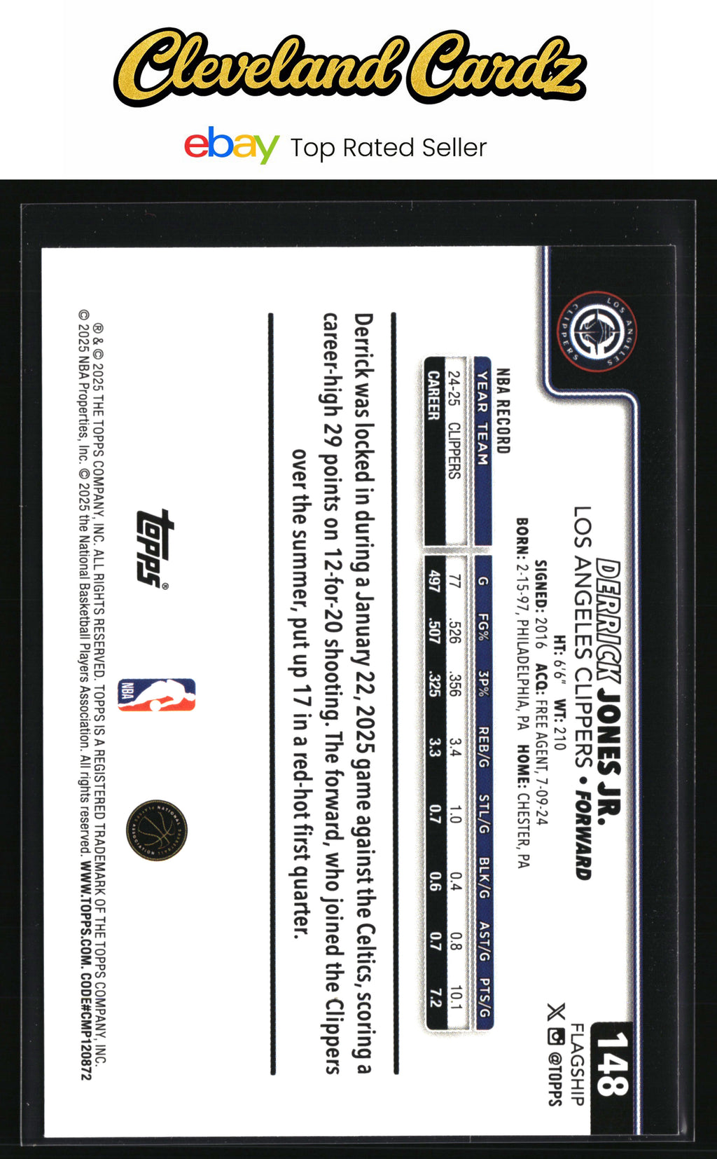 2025-26 Topps #148 Derrick Jones Jr. Crackleboard
