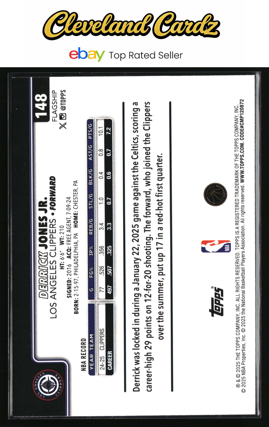 2025-26 Topps #148 Derrick Jones Jr. Pink Holo Foil