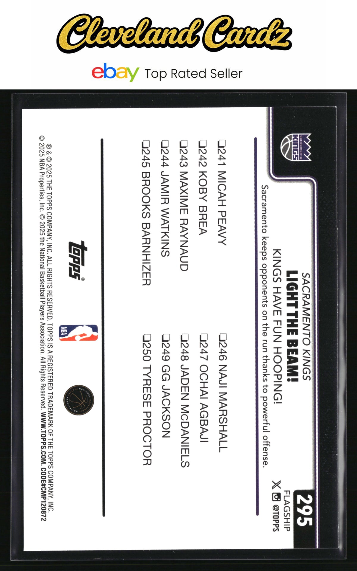 2025-26 Topps #295 Light The Beam!: Kings Have Fun Hooping! Rainbow Foilboard