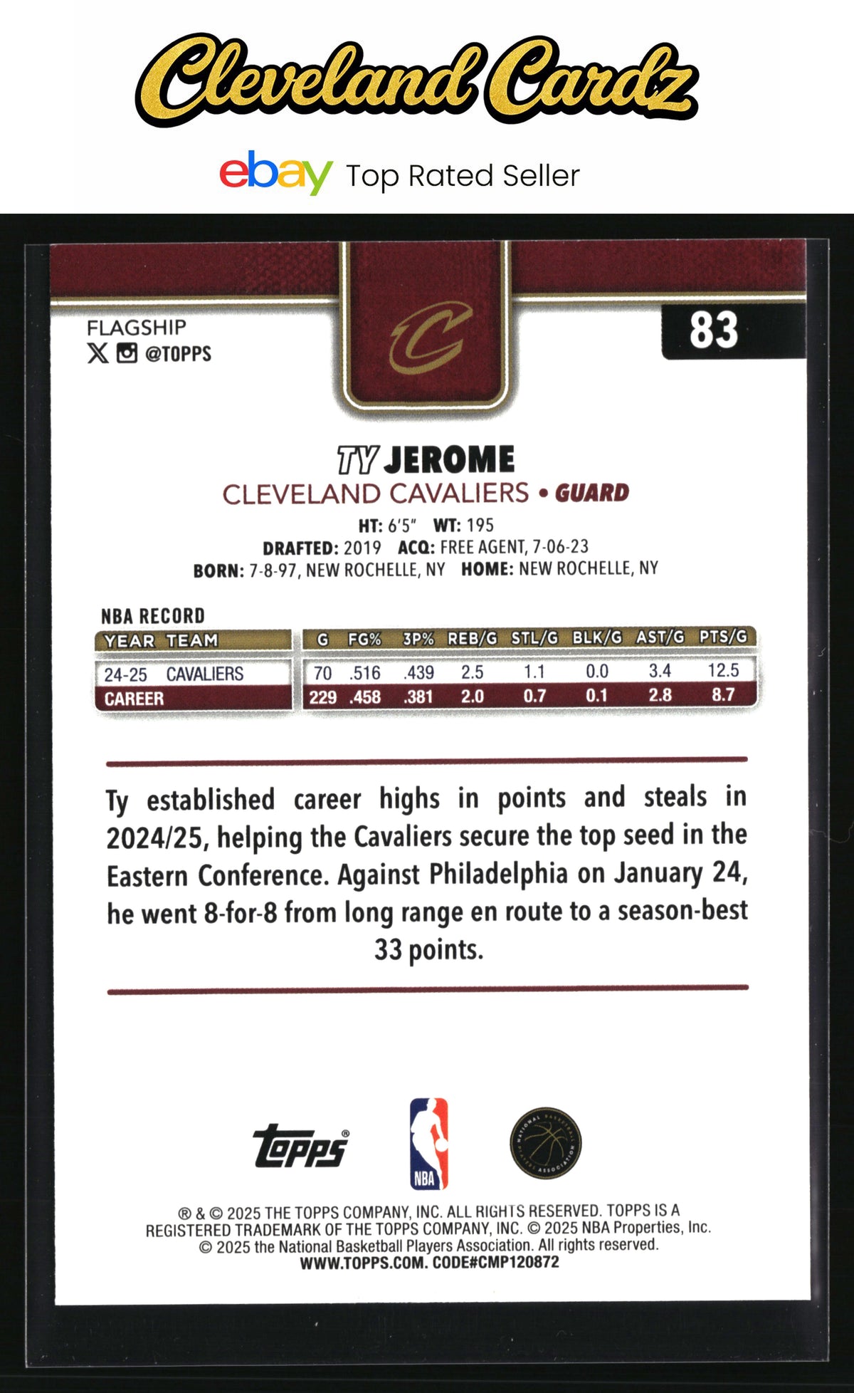 2025-26 Topps #83 Ty Jerome Crackleboard