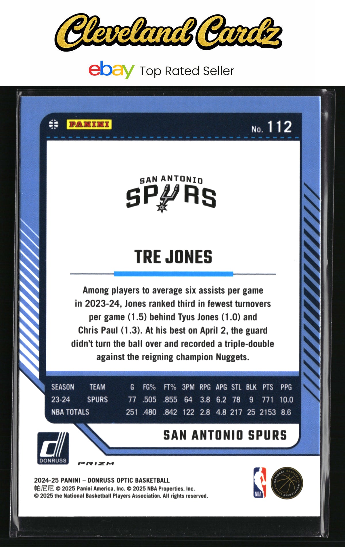 2024-25 Donruss Optic #112 Tre Jones Hyper Pink