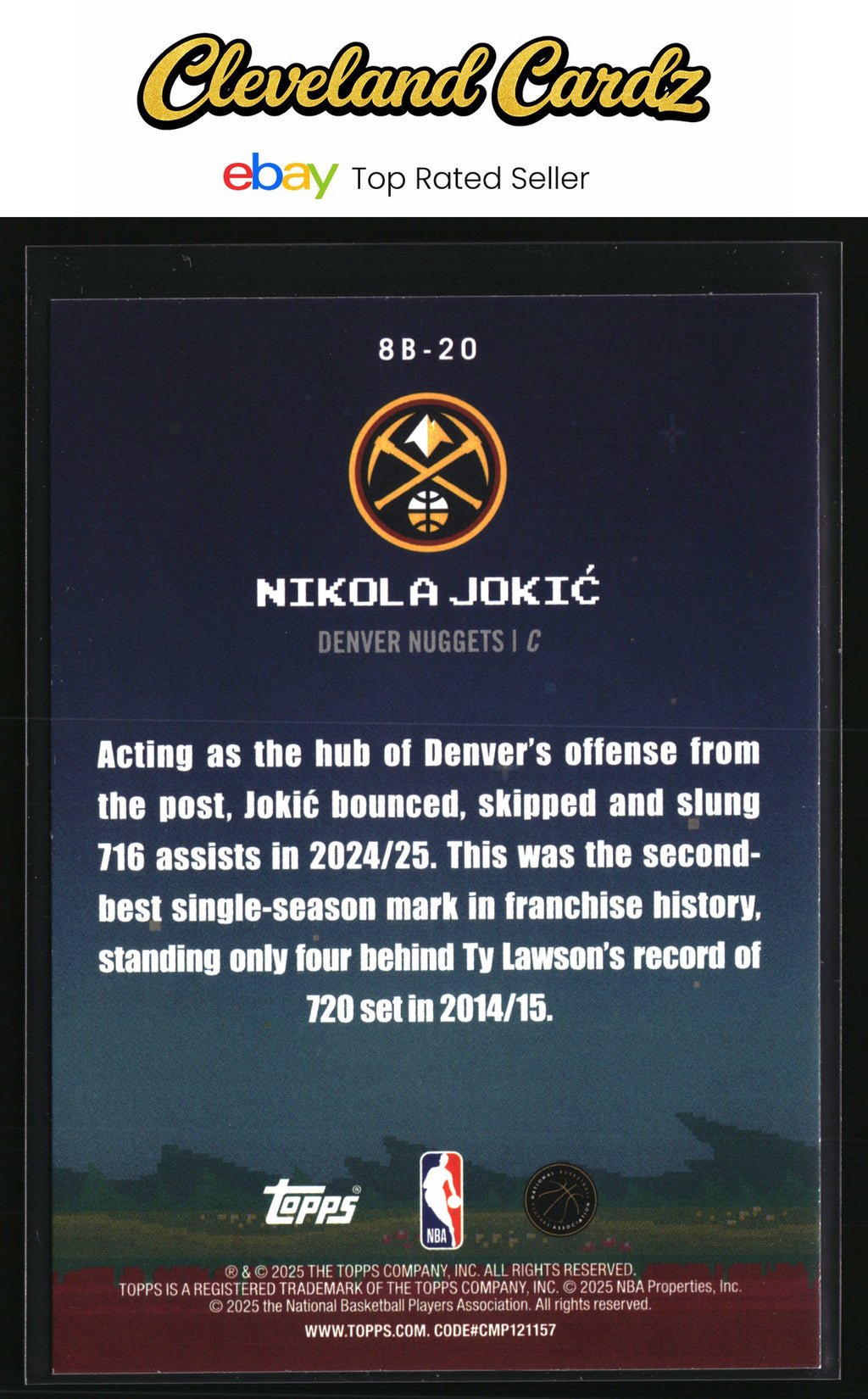 2025-26 Topps #8B-20 Nikola Jokić 8-Bit Ballers