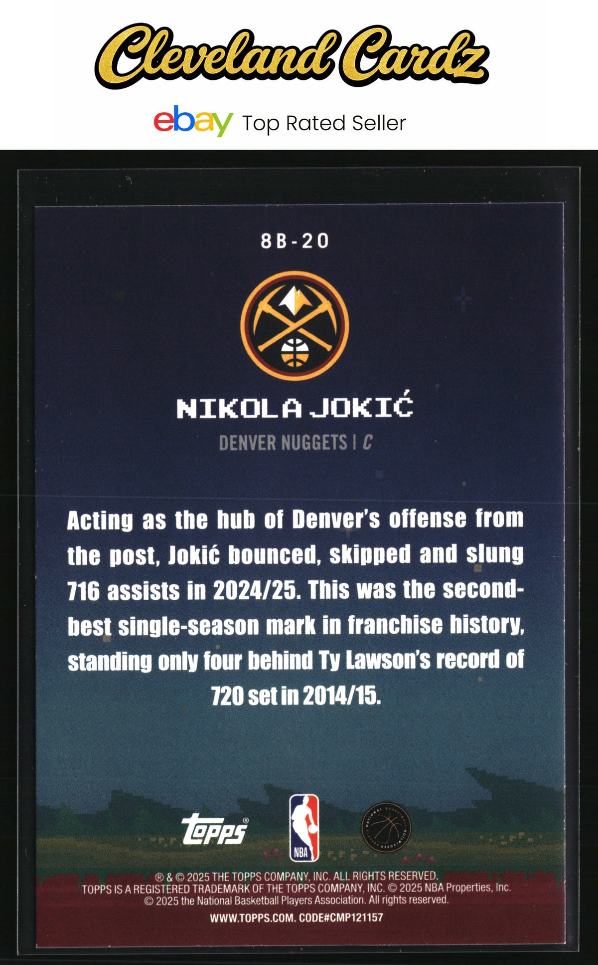 2025-26 Topps #8B-20 Nikola Jokić 8-Bit Ballers