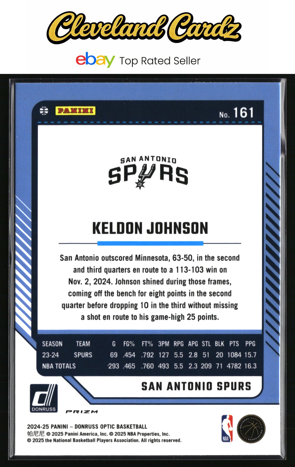 2024-25 Donruss Optic #161 Keldon Johnson Holo