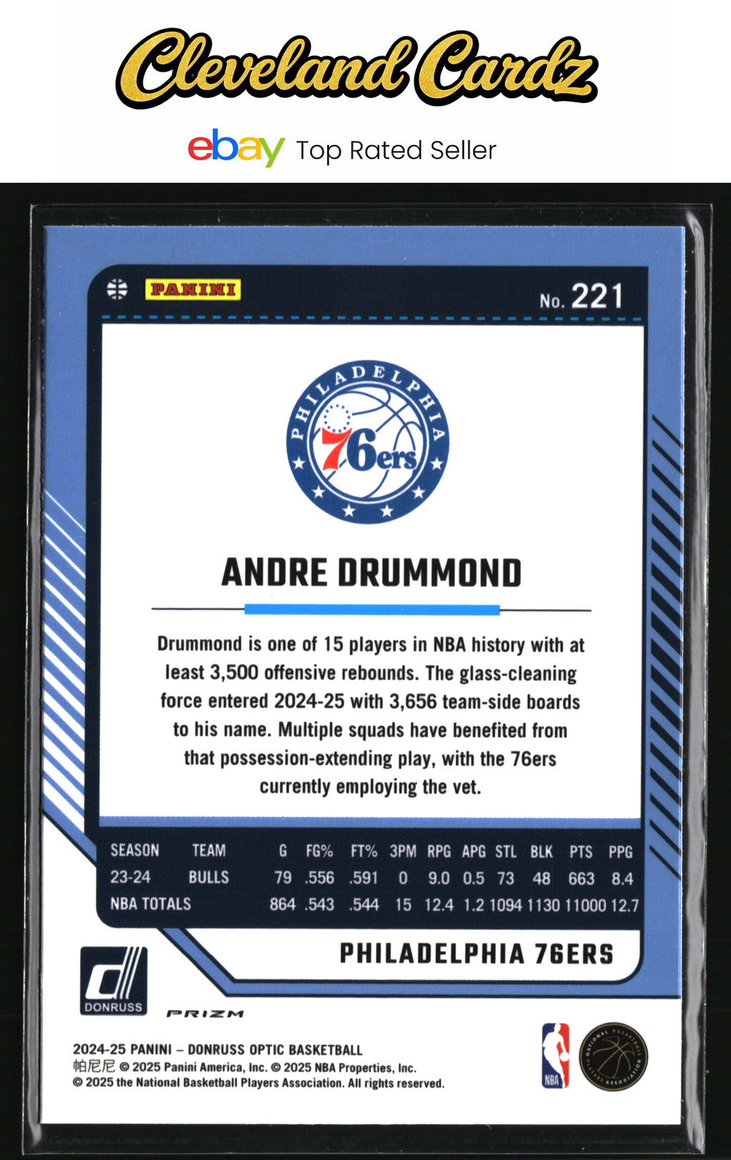 2024-25 Donruss Optic #221 Andre Drummond Hyper Pink