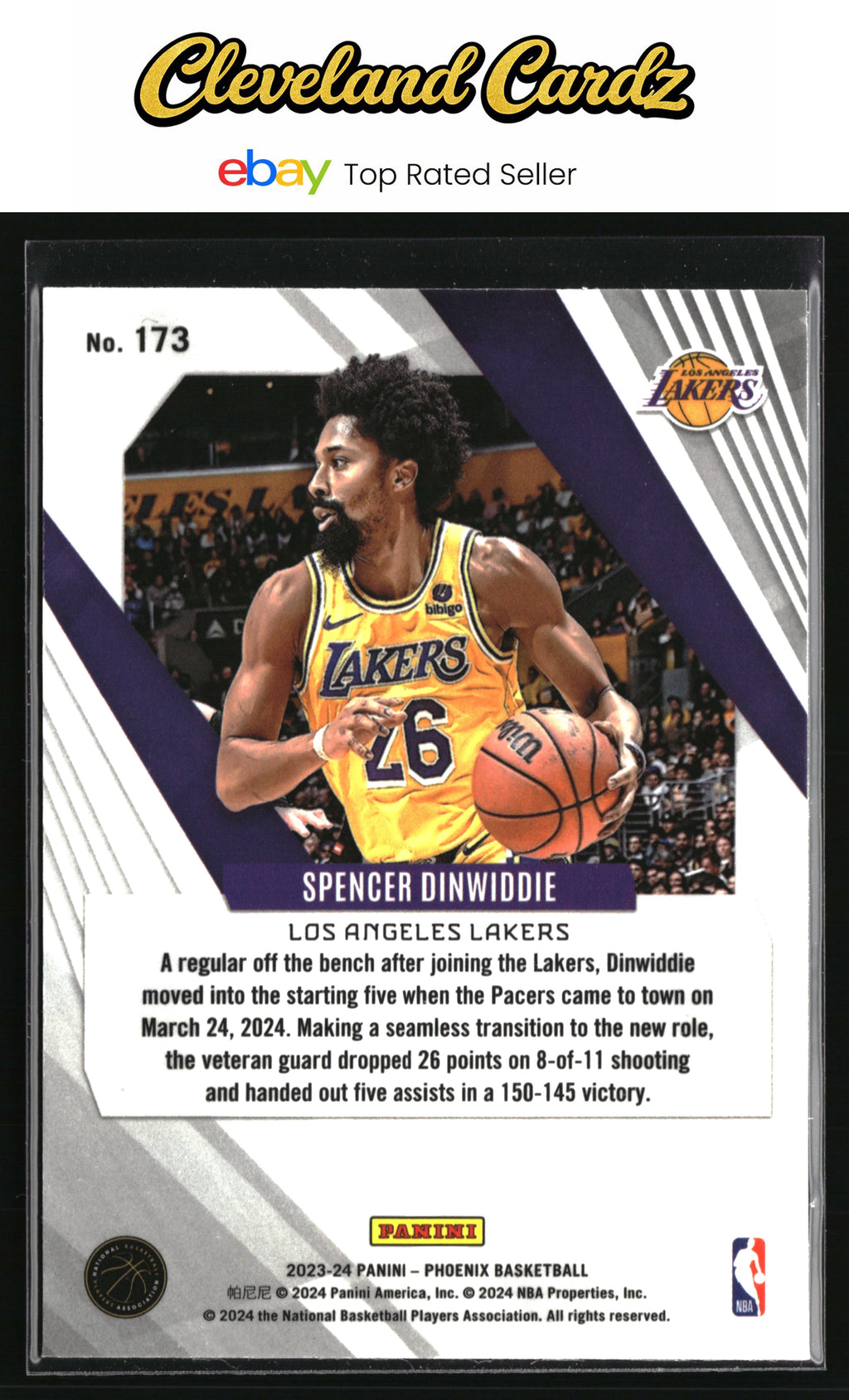 2023-24 Panini Phoenix #173 Spencer Dinwiddie Phoenix Blue Ice