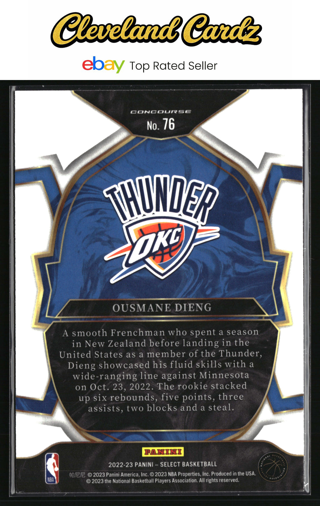 2022-23 Panini Select #76 Ousmane Dieng Blue