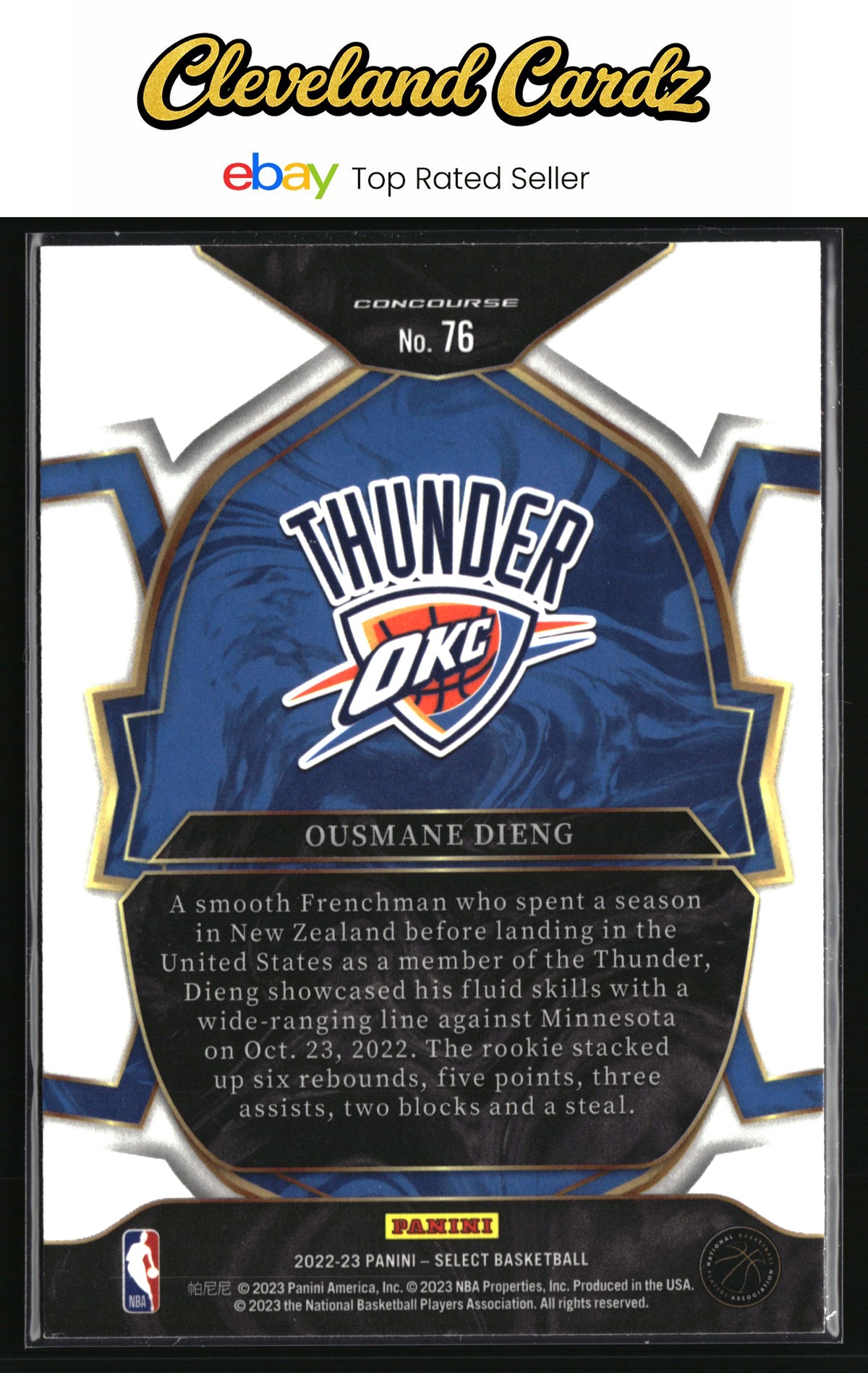 2022-23 Panini Select #76 Ousmane Dieng Blue