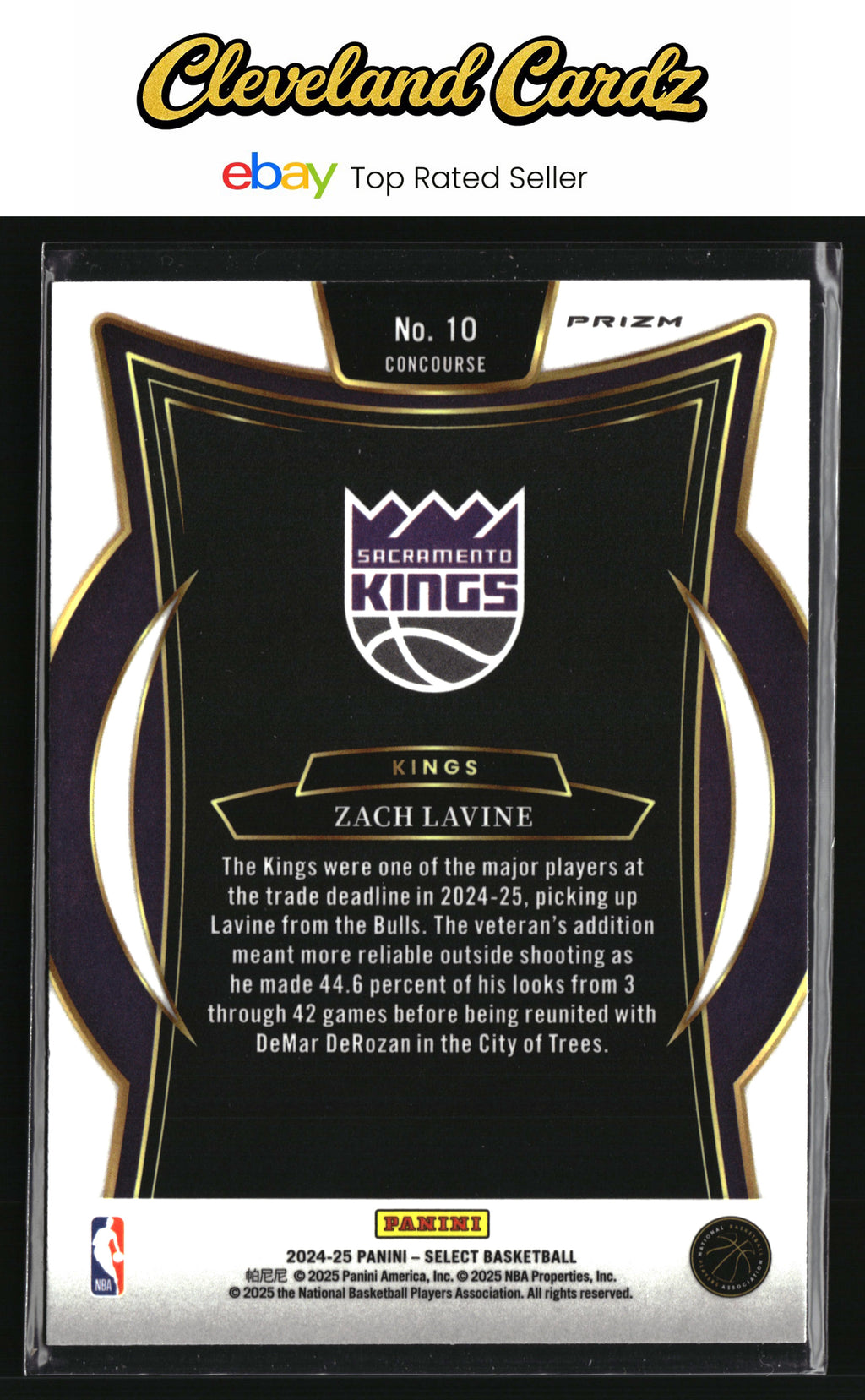 2024-25 Panini Select #10 Zach LaVine Blue Prizm