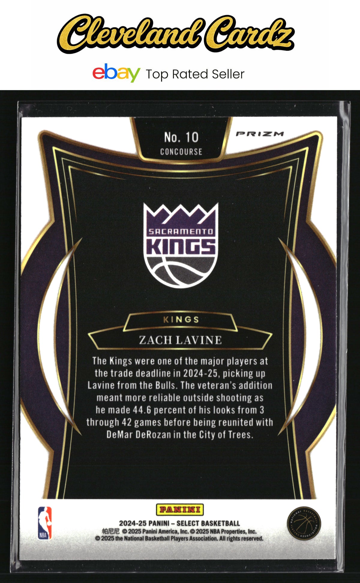 2024-25 Panini Select #10 Zach LaVine Blue Prizm