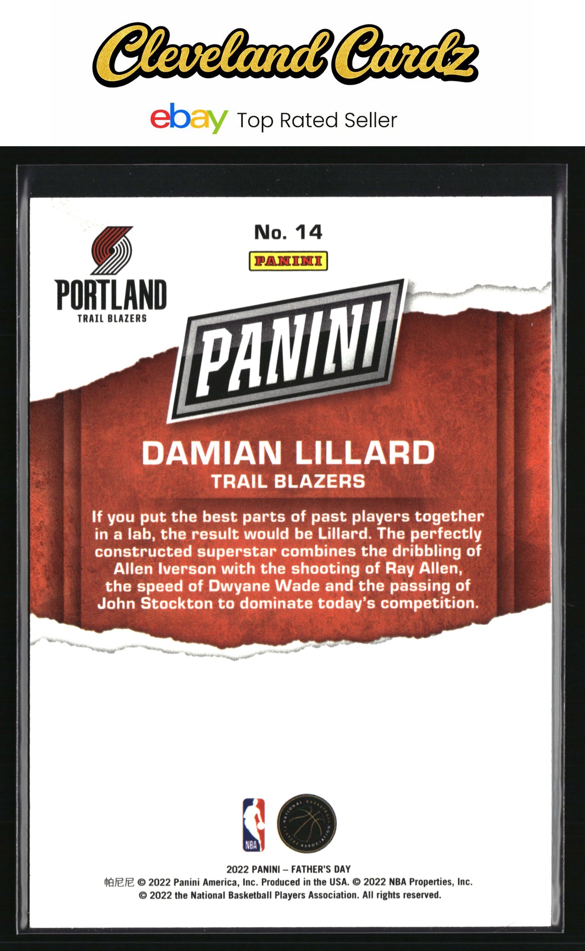 2022 Panini Father's Day #14 Damian Lillard Red #/99
