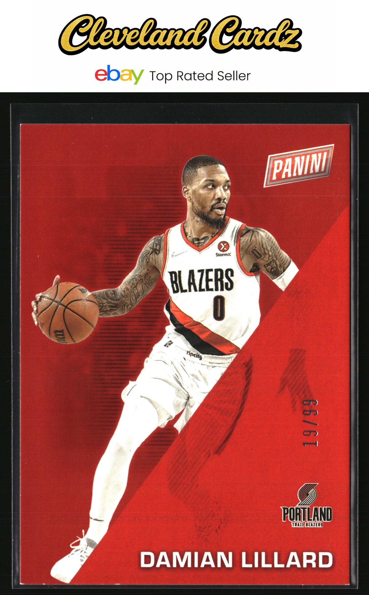 2022 Panini Father's Day #14 Damian Lillard Red #/99