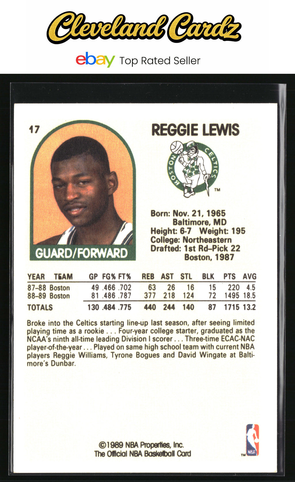 1989-90 Hoops Superstars #5 Reggie Lewis