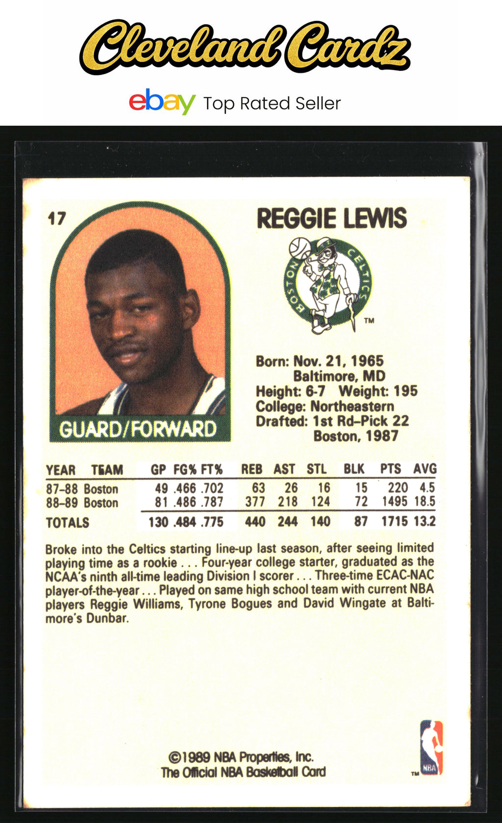 1989-90 Hoops Superstars #5 Reggie Lewis