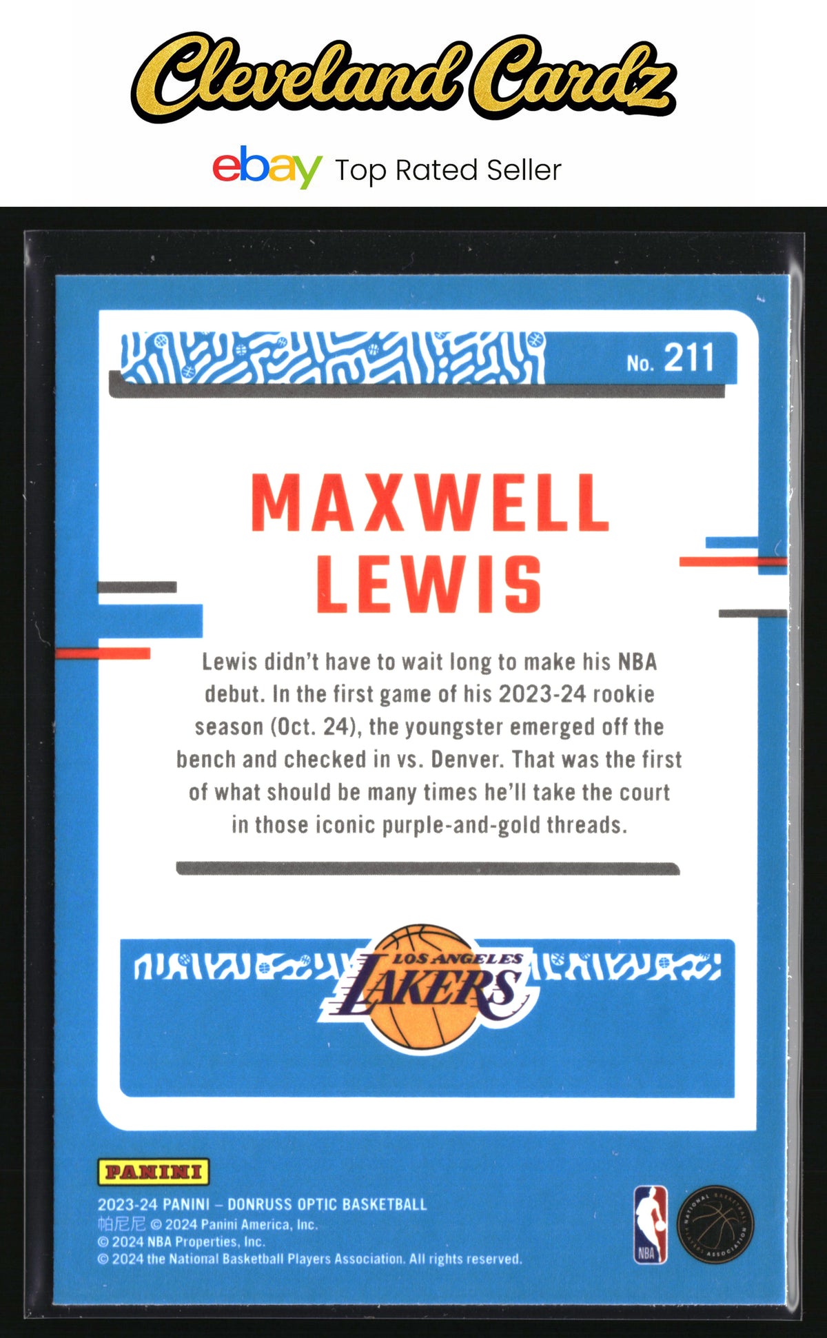 2023-24 Donruss Optic #211 Maxwell Lewis