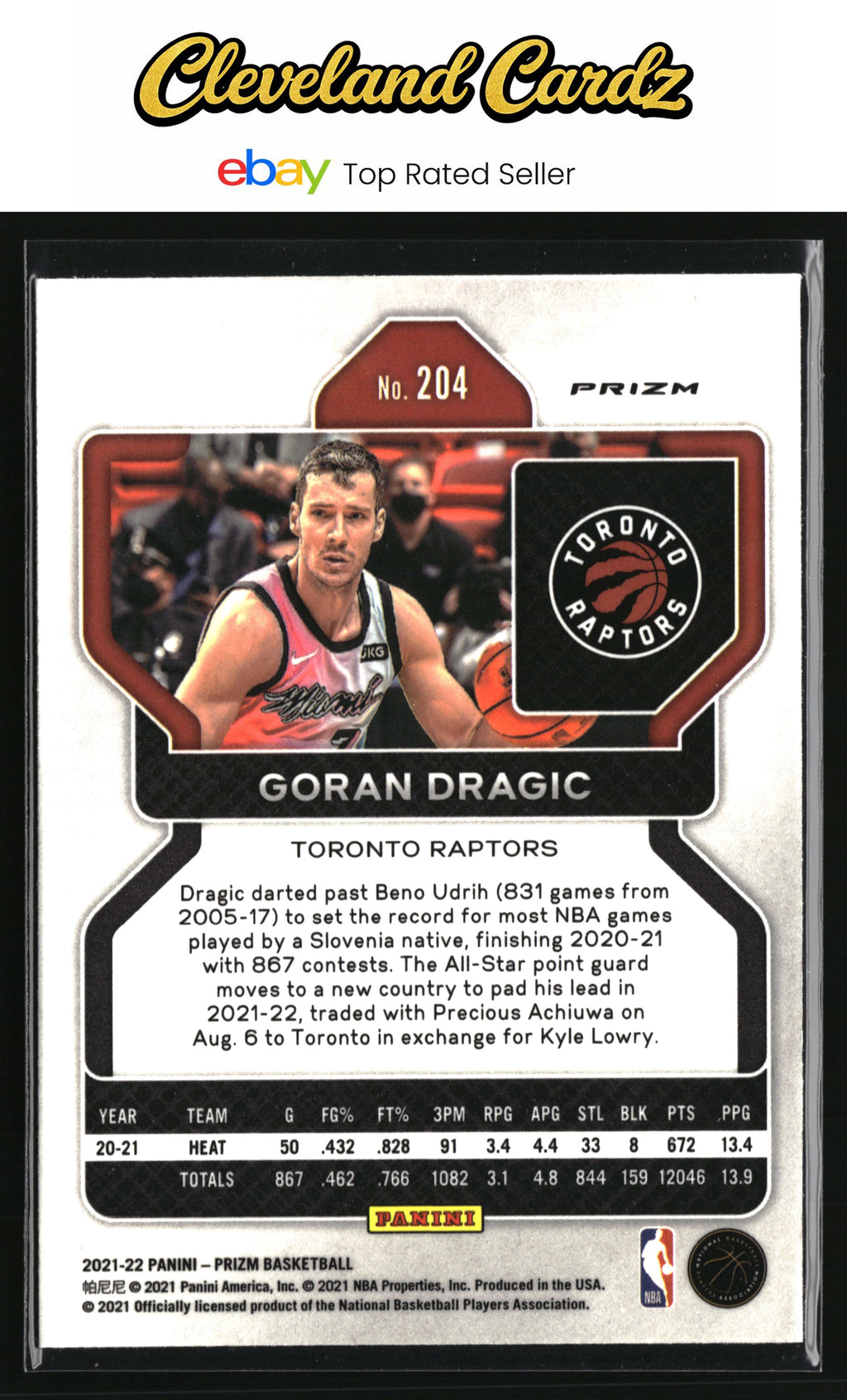 2021-22 Panini Prizm #204 Goran Dragic Pink Ice