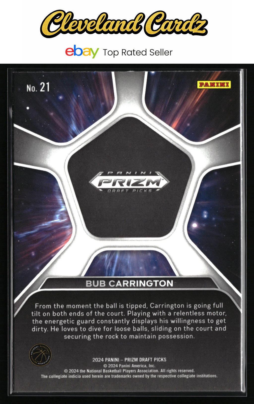 2024 Panini Prizm Draft Picks #21 Bub Carrington Deep Space