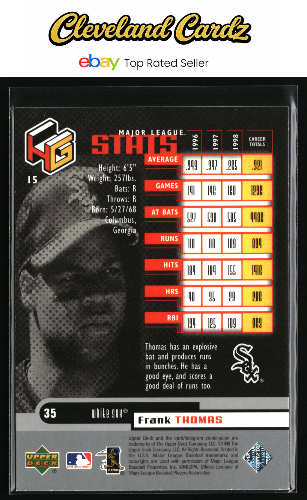 1999 Upper Deck HoloGrFX #15 Frank Thomas