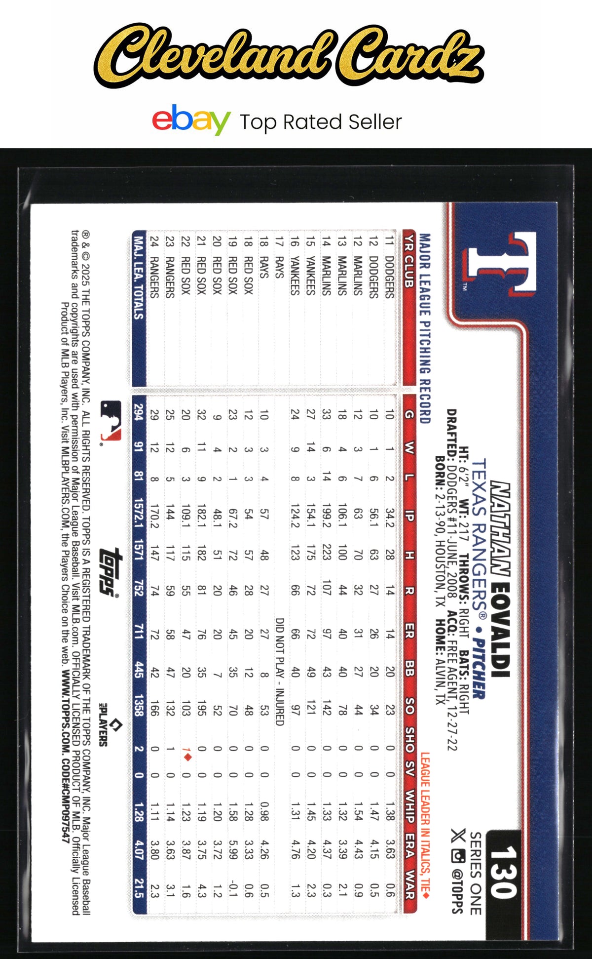 2025 Topps #130 Nathan Eovaldi Spring Training