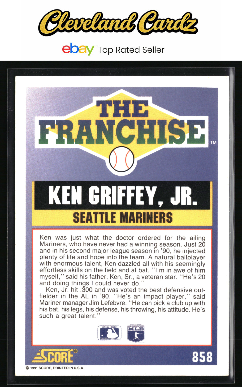 1991 Score #858 Ken Griffey, Jr.