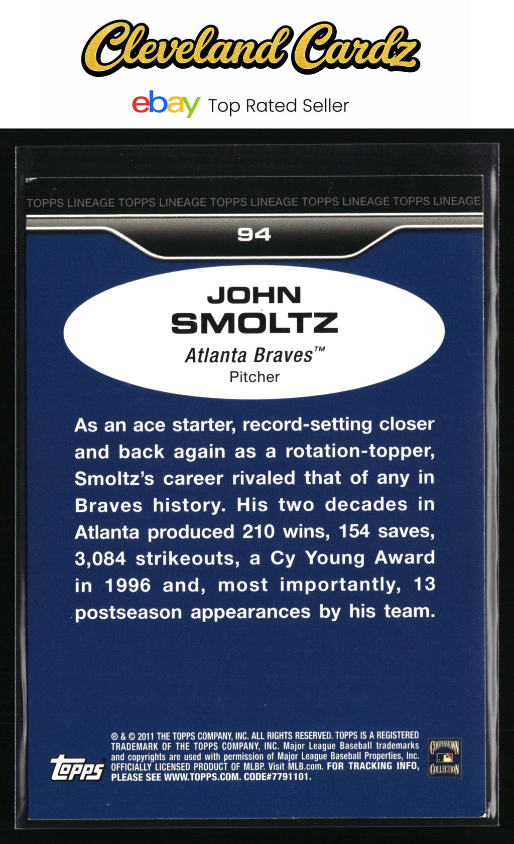 2011 Topps Lineage #94 John Smoltz