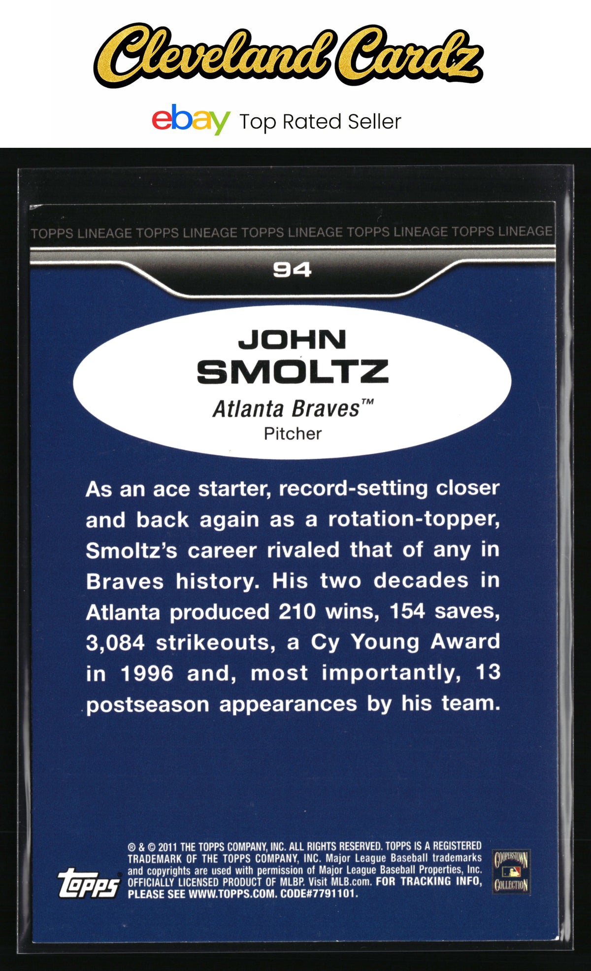 2011 Topps Lineage #94 John Smoltz