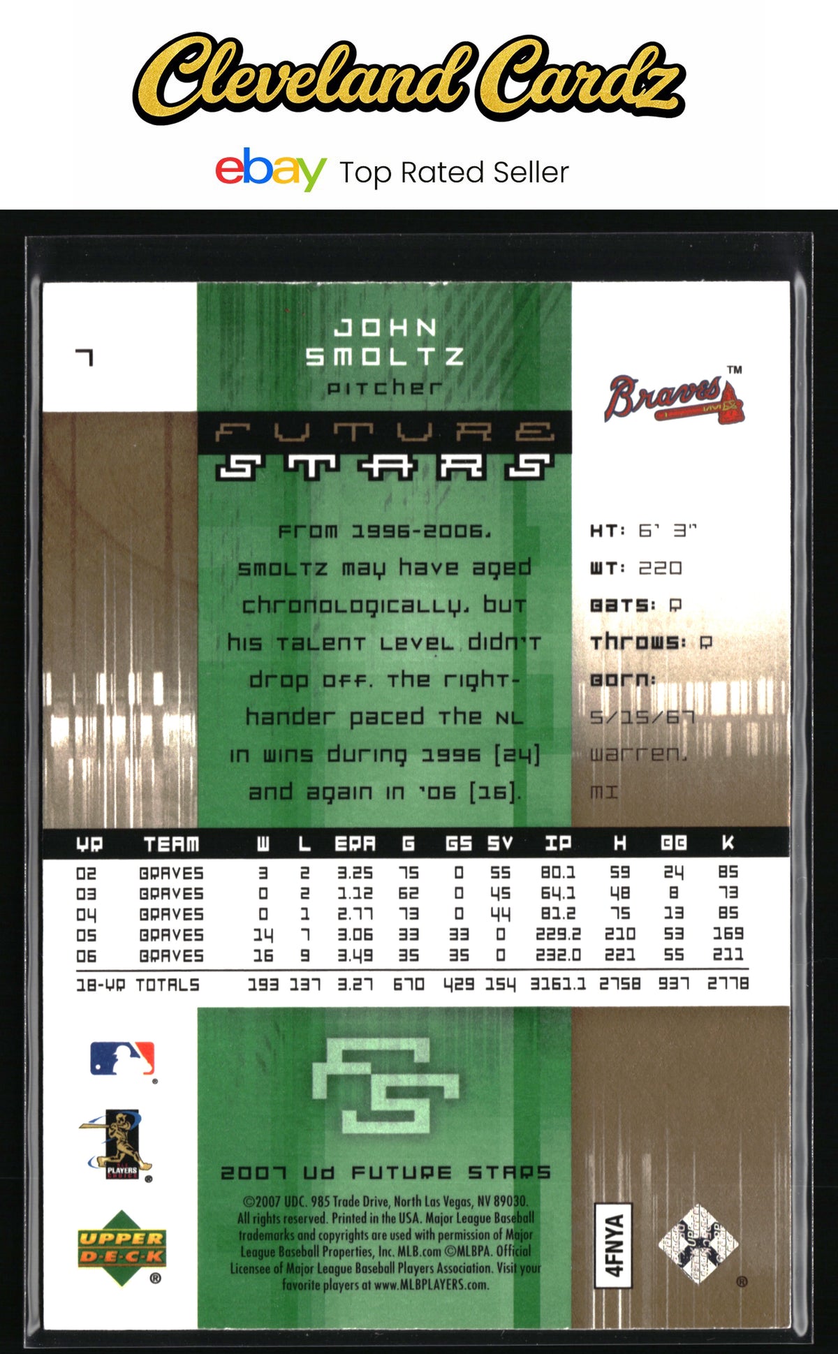 2007 Upper Deck Future Stars #7 John Smoltz