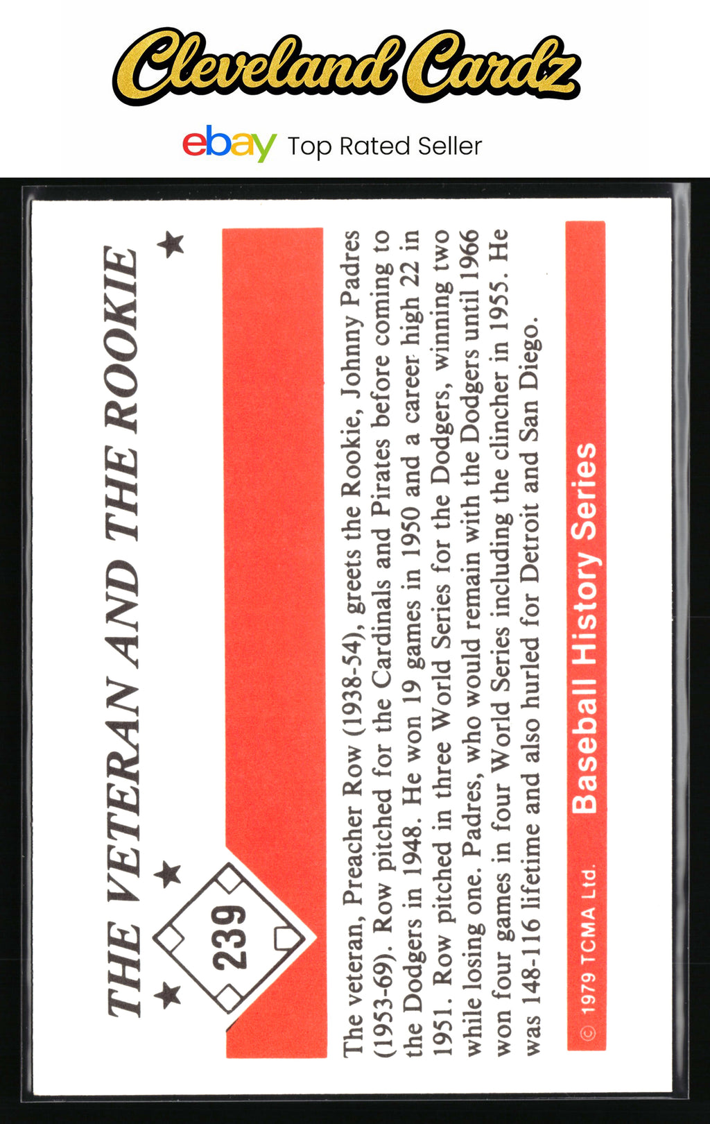1979 TCMA The 1950’s #239 The Veteran and the Rookie Preacher Row/J. Padres