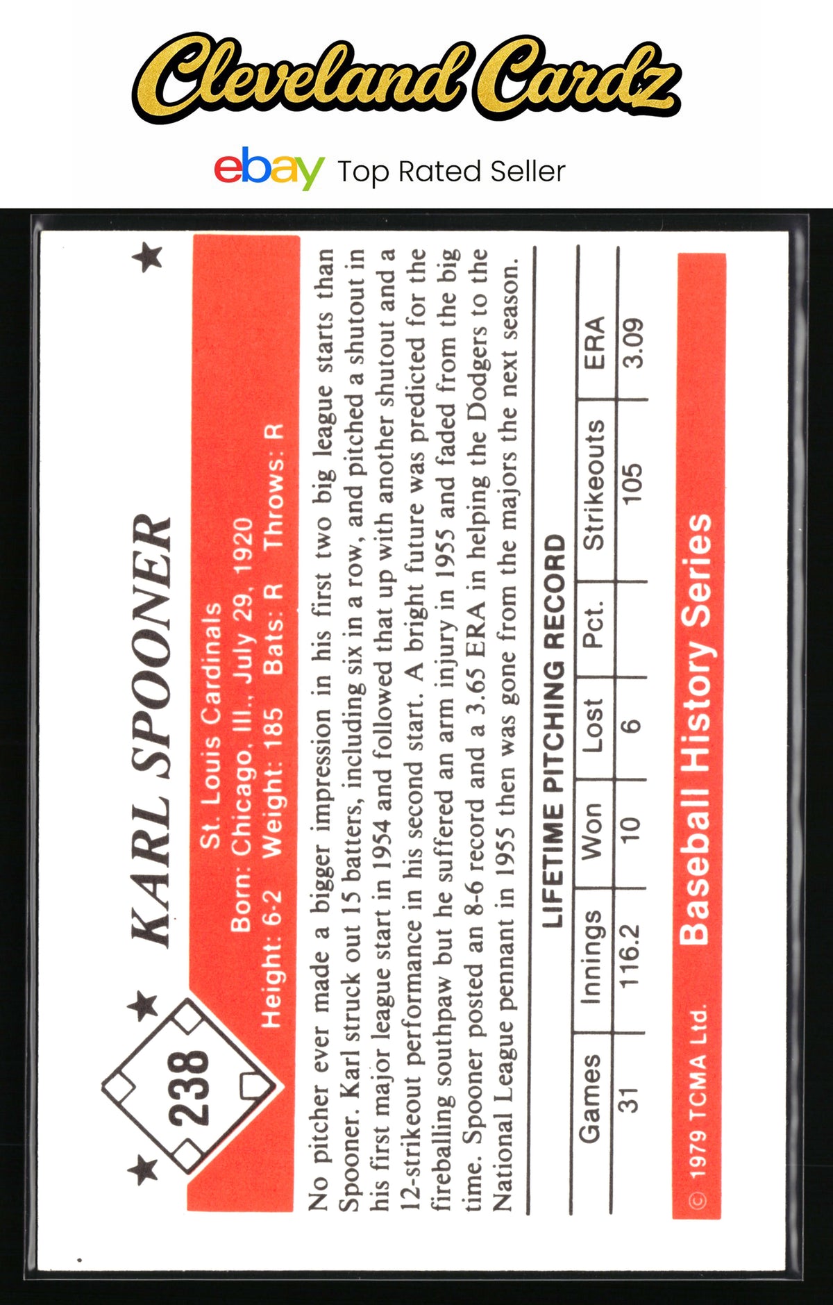 1979 TCMA The 1950’s #238 Karl Spooner