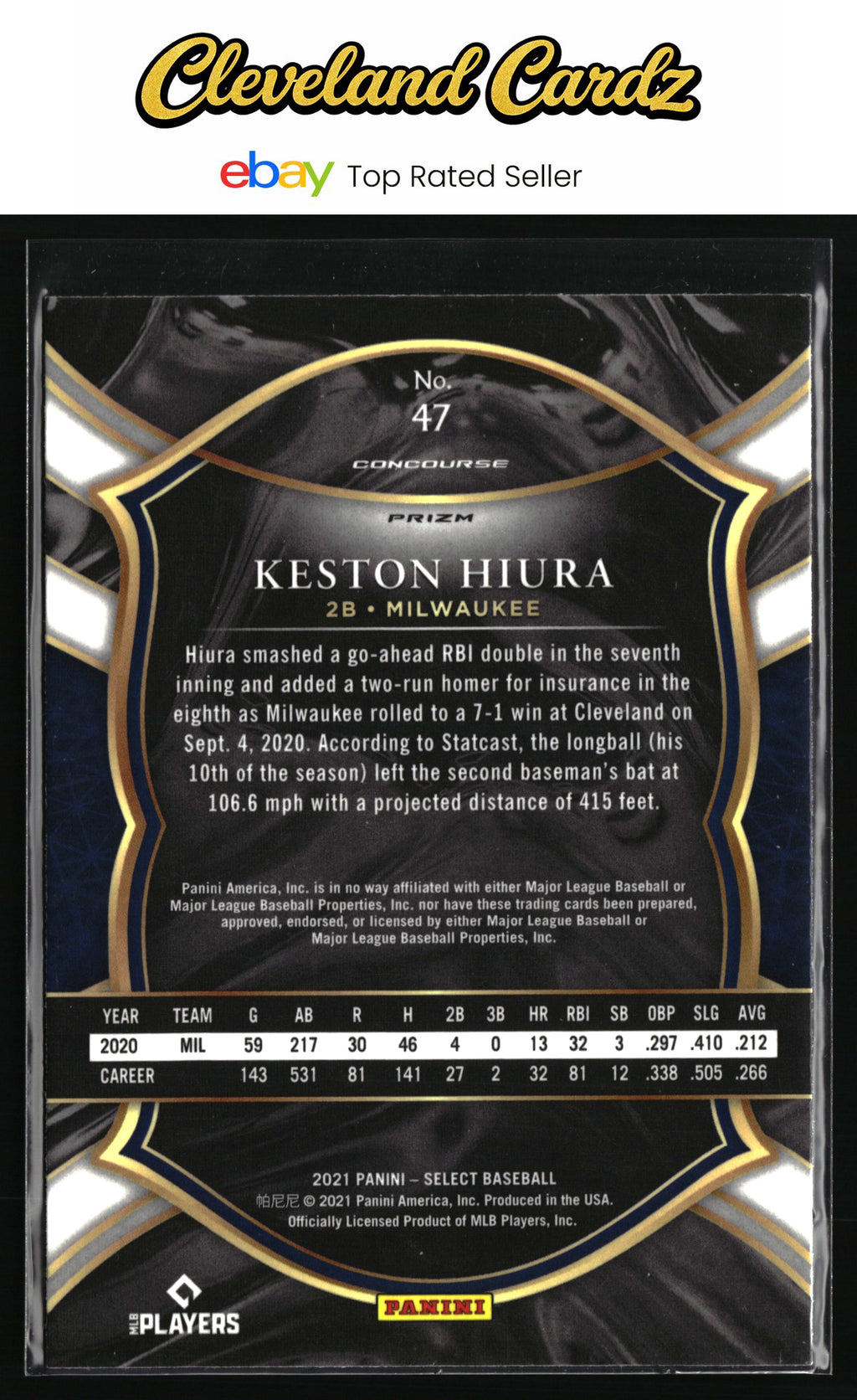 2021 Panini Select #47 Keston Hiura Scope Prizm