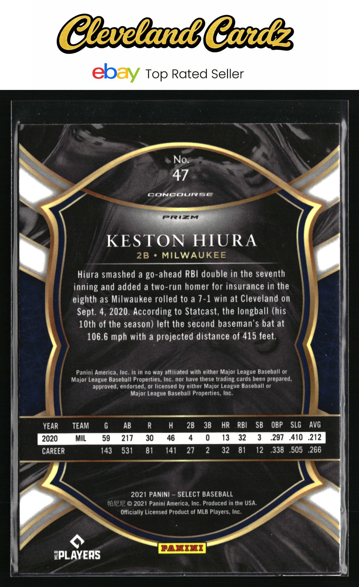 2021 Panini Select #47 Keston Hiura Scope Prizm
