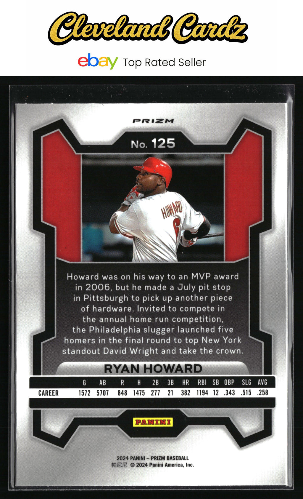 2024 Panini Prizm #125 Ryan Howard Pink Ice Prizms