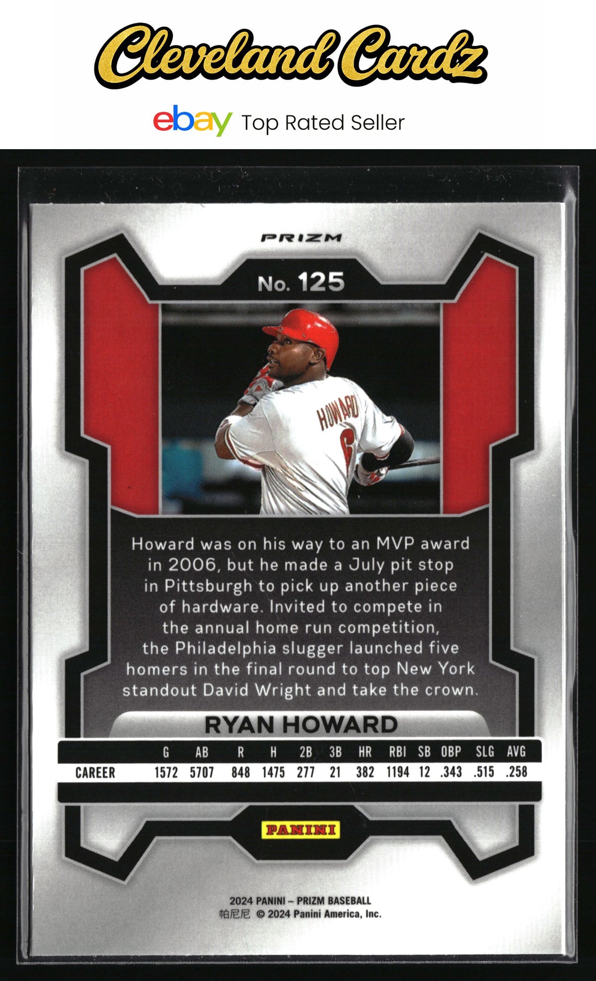 2024 Panini Prizm #125 Ryan Howard Pink Ice Prizms