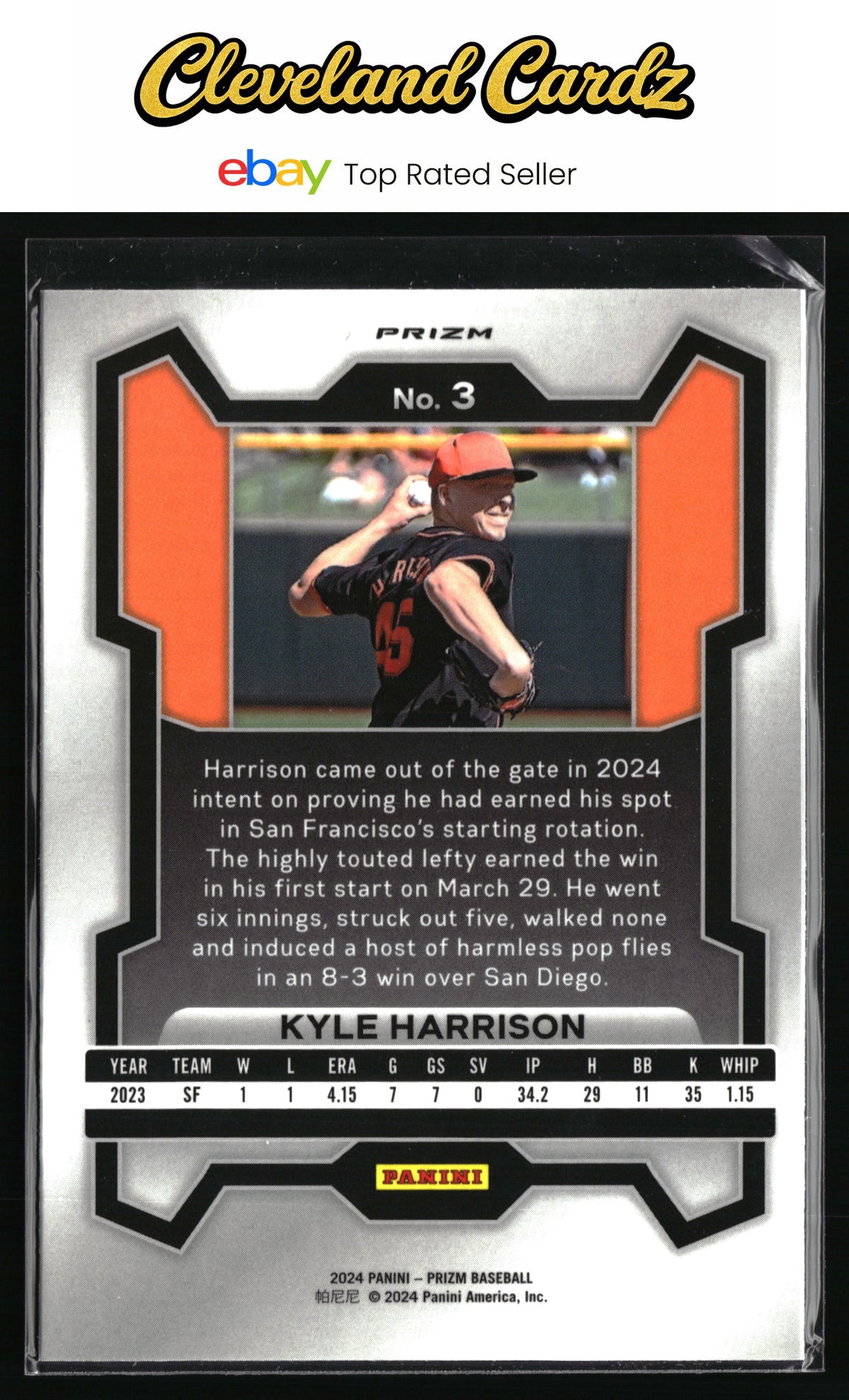 2024 Panini Prizm #3 Kyle Harrison Pink Ice Prizms