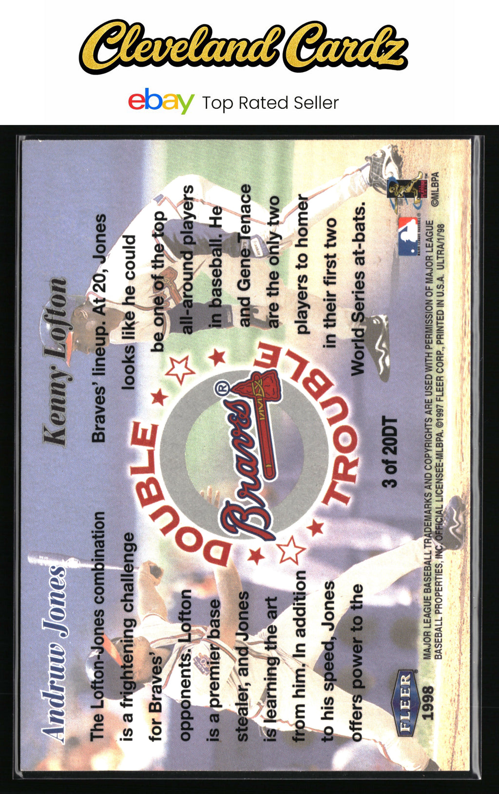 1998 Ultra #3 DT Andruw Jones / Kenny Lofton Double Trouble
