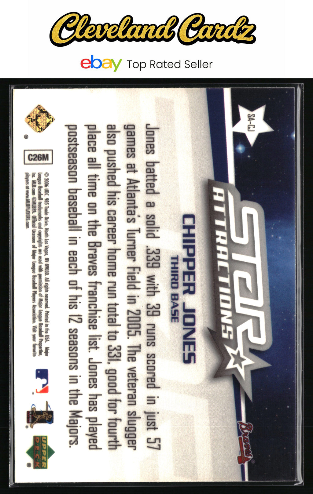 2006 Upper Deck #SA-CJ Chipper Jones Star Attractions