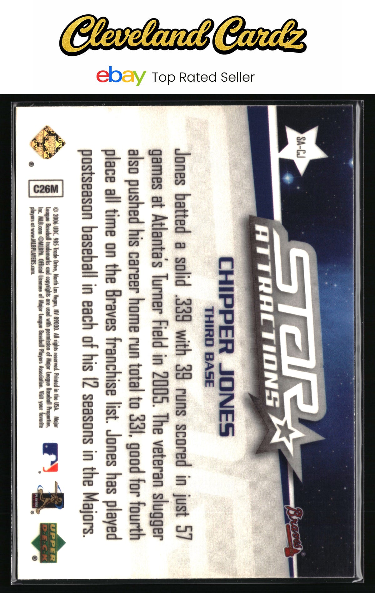2006 Upper Deck #SA-CJ Chipper Jones Star Attractions