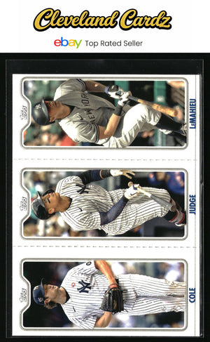 2022 Topps Opening Day #TPC-6A-C Gerrit Cole/Aaron Judge/DJ LeMahieu Triple Play