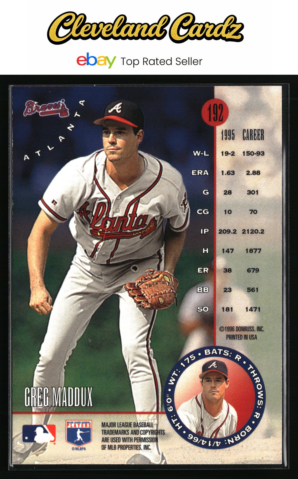 1996 Leaf #192 Greg Maddux