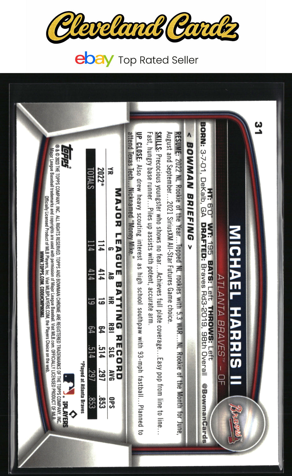 2023 Bowman Chrome #31 Michael Harris II